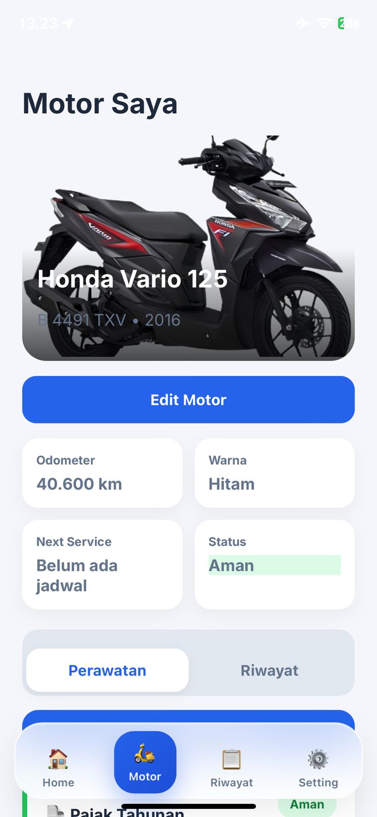 Motor Maintenance App Detail